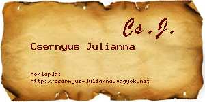 Csernyus Julianna névjegykártya